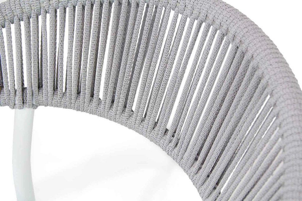 Tuinset Ronde Tuintafel 130 cm Aluminium/rope Wit 4 personen Santika Furniture Santika