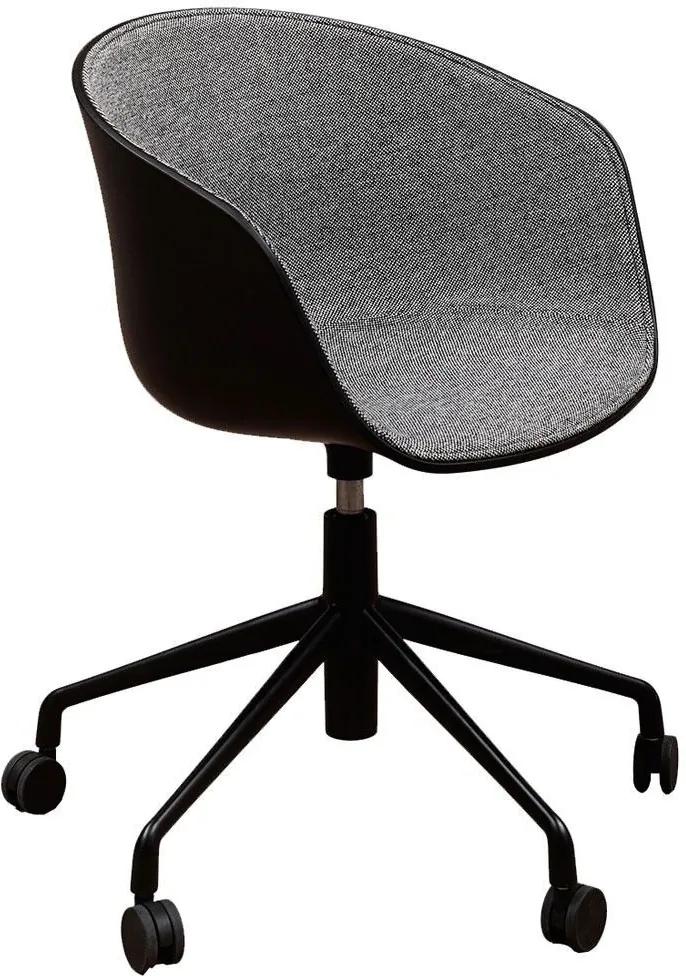 Hay About a Chair AAC52 gestoffeerde bureaustoel onderstel zwart kuip Black Hallingdal 166