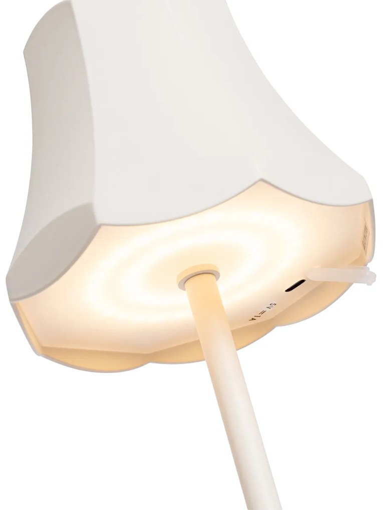 Buitenlamp met dimmer LED Retro tafellamp met dimmer off-white oplaadbaar IP44 - Granny Retro IP44 Buitenverlichting Lamp