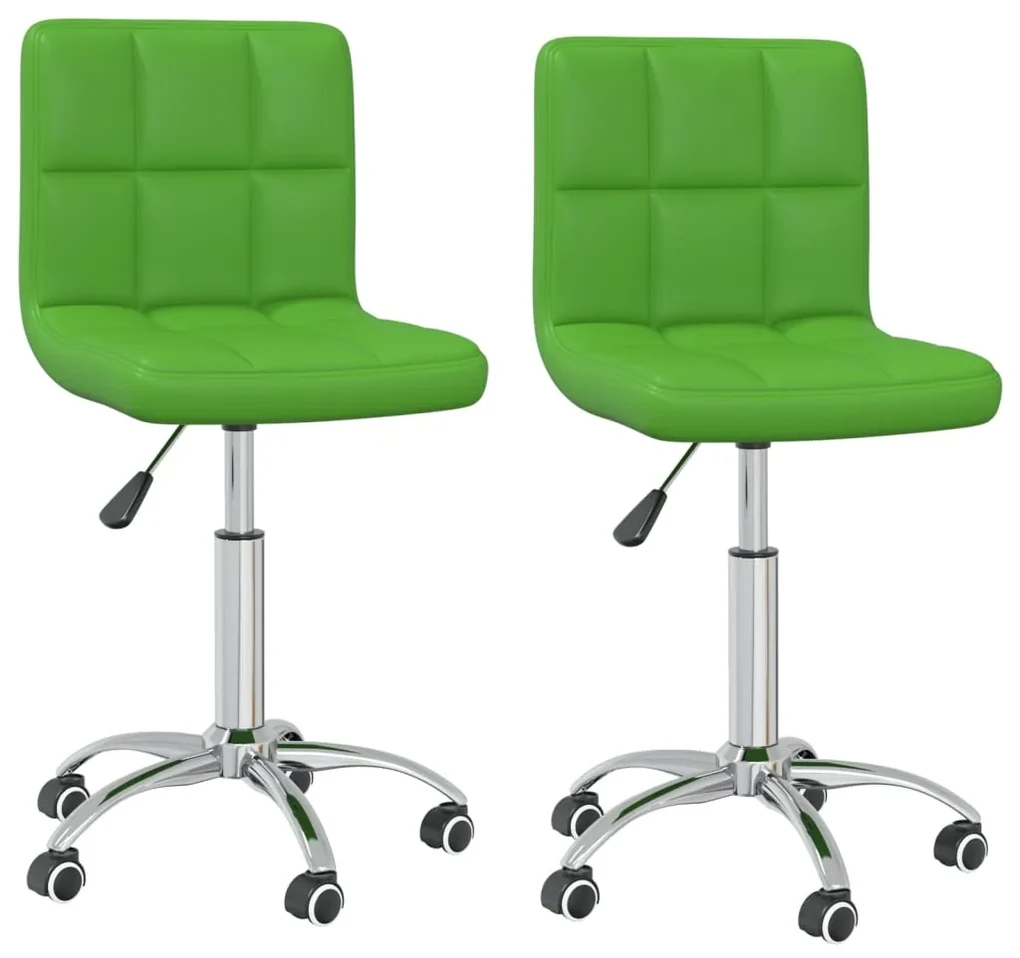 vidaXL Eetkamerstoelen 2 st draaibaar kunstleer groen