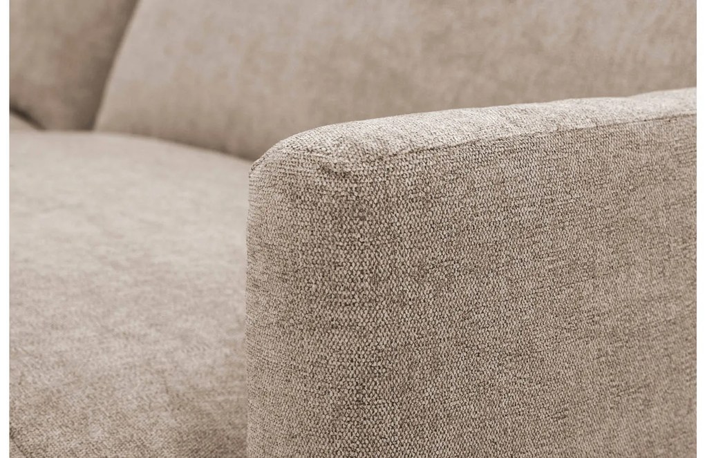 Goossens Bank Luxor Stof beige, stof, 2,5-zits, modern design met chaise longue rechts