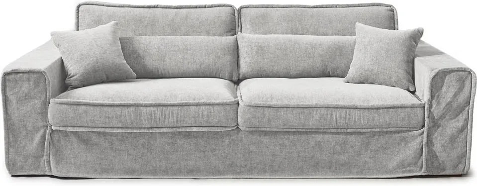 Rivièra Maison - Metropolis Sofa 3,5 seater, velvet, platinum - Kleur: grijs