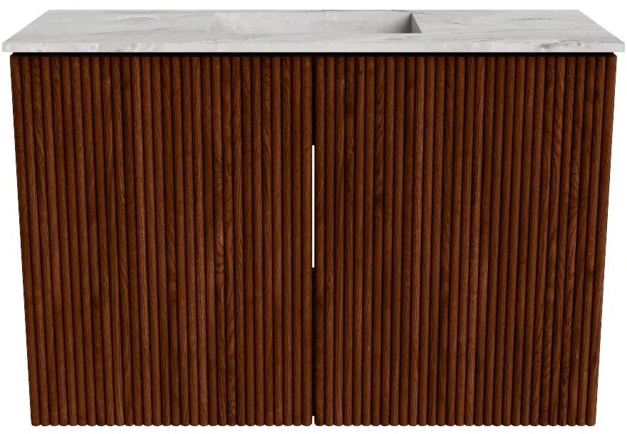 Mondiaz Joya DLux 60cm toiletmeubel ruby met wastafel faye midden zonder kraangat glace