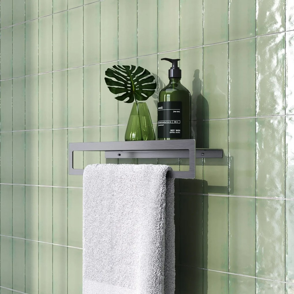 Brauer Brushed Edition handdoekrek met planchet RVS geborsteld PVD