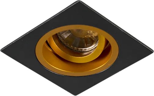 Smart inbouwspot zwart met goud vierkant incl. Wifi GU10 - Chuck