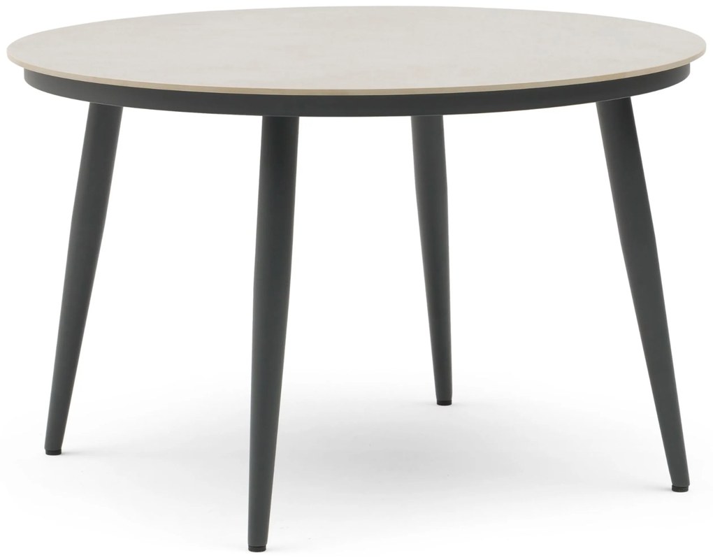 Dining Tuintafel rond 120 cm rond Aluminium Grijs Vienna