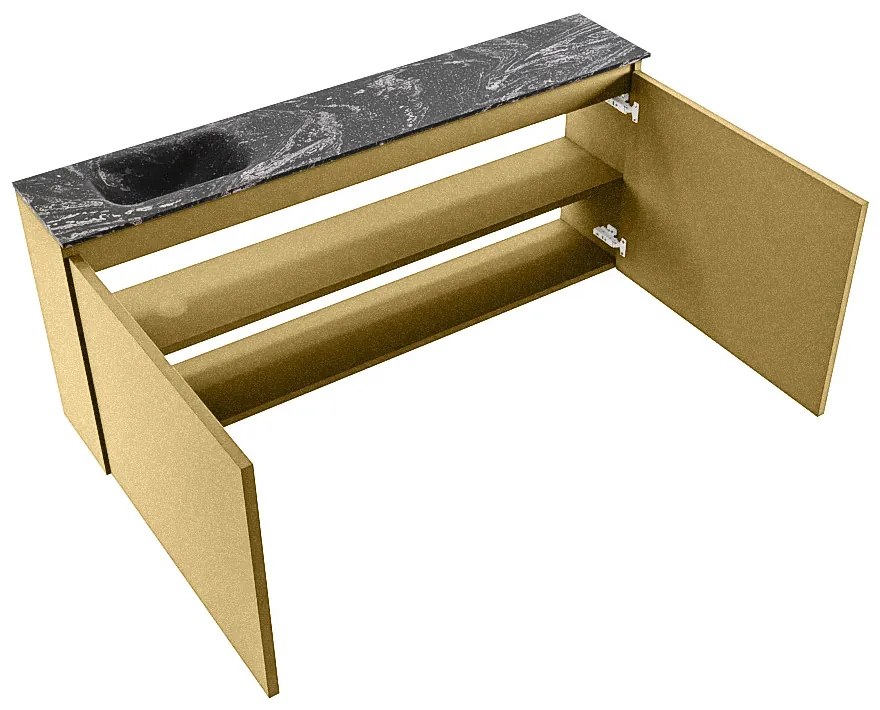 Mondiaz Ture DLux toiletmeubel 120cm oro met wastafel lava links met kraangat