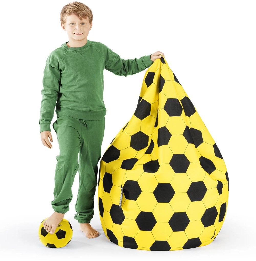 BeanBag Voetbal XL - Geel/Zwart