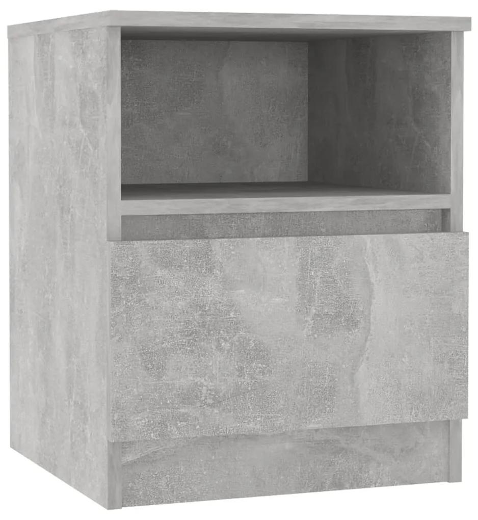 vidaXL Nachtkastje 40x40x50 cm spaanplaat betongrijs