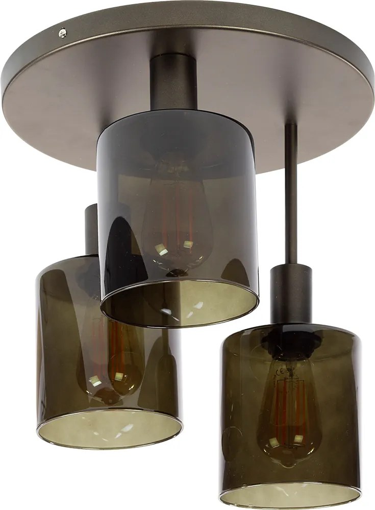 Plafondlamp 3-lichts Bruin