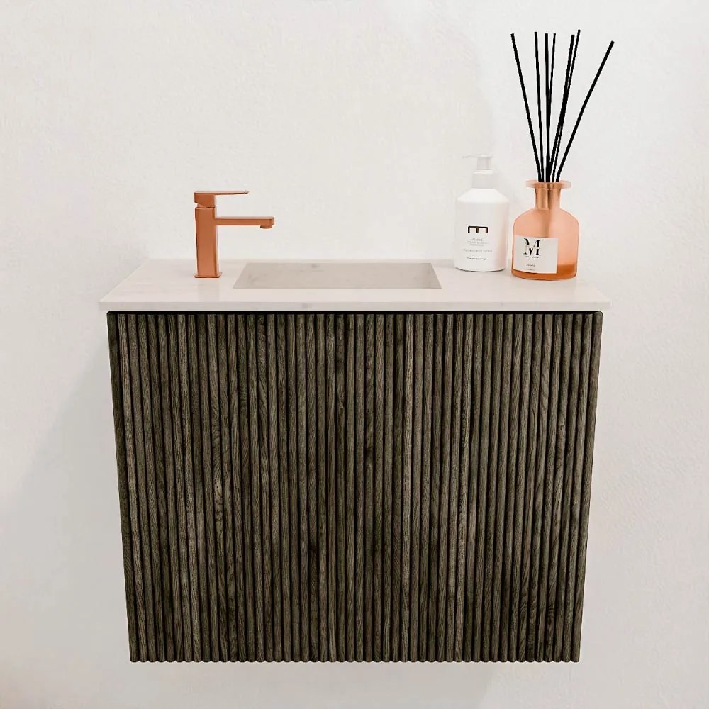 Mondiaz Joya DLux 50cm toiletmeubel shadow met wastafel faye links 1 kraangat meli