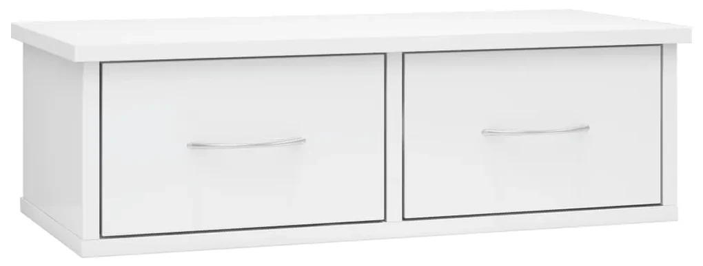 vidaXL Wandschap met lades 60x26x18,5 cm bewerkt hout hoogglans wit