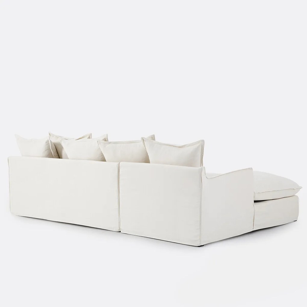 Hoekbank links, afneembare hoes, 4 zits, in gevlekt polyester, ODNA