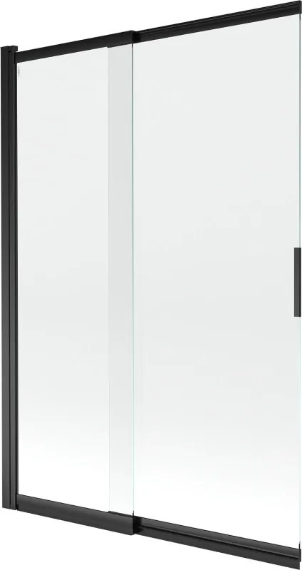 Mexen Fox 2-delige schuifbare badwand 120 x 150 cm, transparant, zwart - 891-120-002-70-00