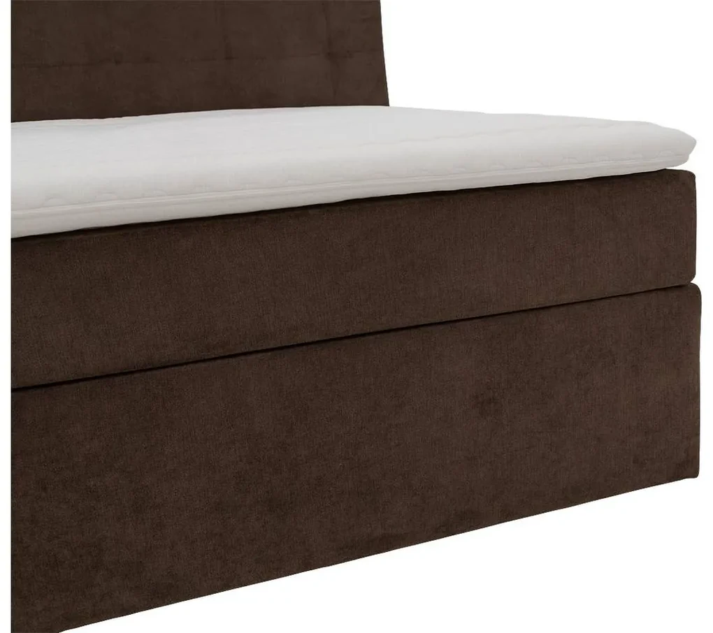 Goossens Basic Boxspring Compleet Rud, Vlak 160 x 200 cm (=2x 80 x 200 cm) met hoofdbord, 2 x matras, 1 x topper
