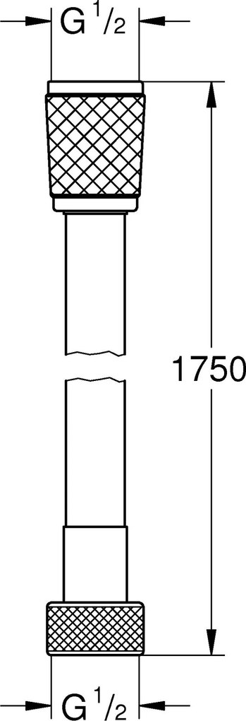 Ben doucheslang metaal 175cm RVS-look