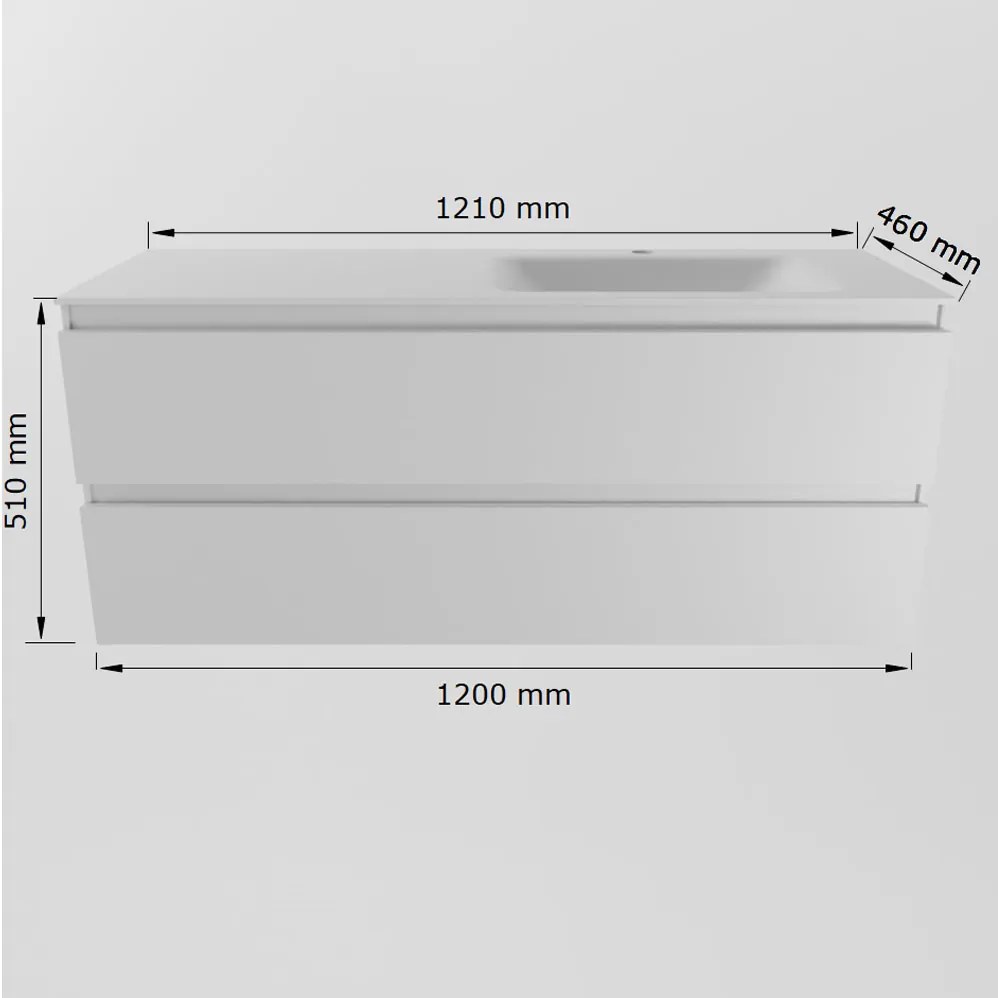 Mondiaz Aivy badmeubel 120cm chai met wastafel solid surface talc rechts 1 kraangat