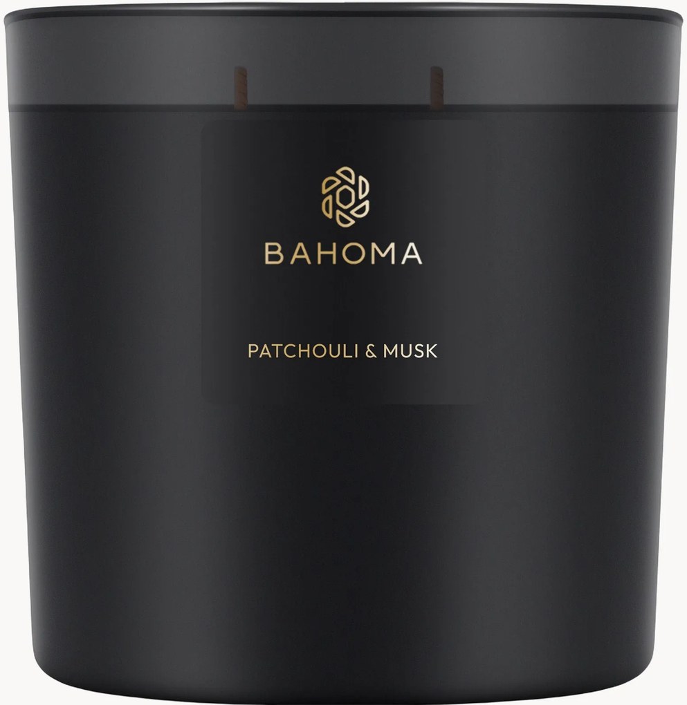 Handgemaakte 3-lonts geurkaars Patchouli & Musk (patchouli, muskus, oranjebloesem & cederhout)