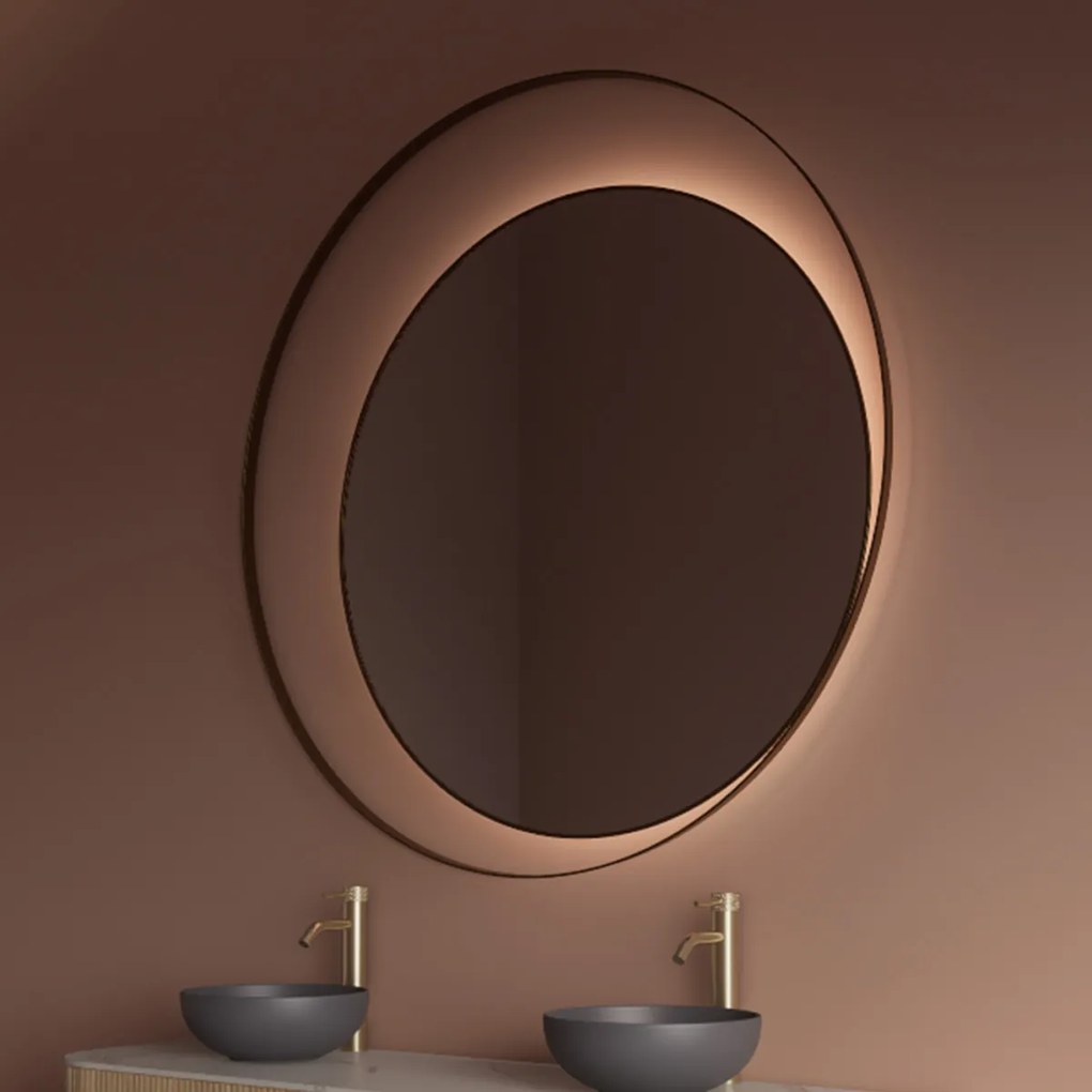 Gliss Design Kosmos spiegel rond met cirkel 140cm mat goud met handsensor