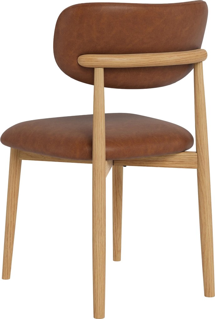 AVLO Eco-leer Retro Brandy/gelakt eiken frame – HOUTEN STOEL VOOR WOONKAMER, EETKAMER, KEUKEN RETRO