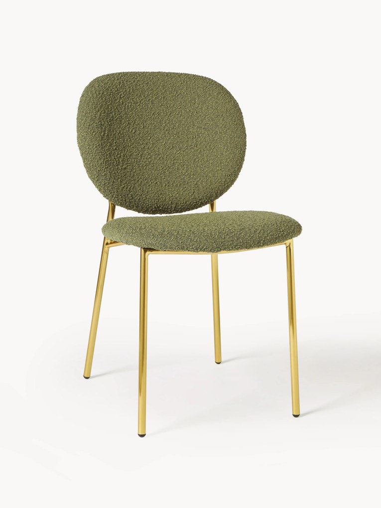 Bouclé gestoffeerde stoelen Ulrica, 2 stuks