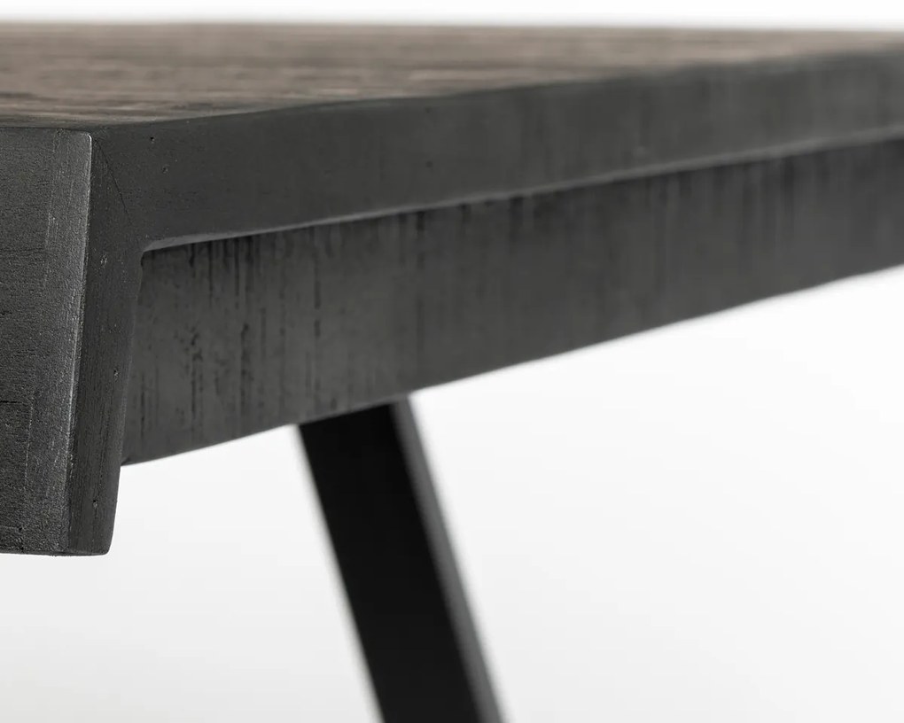 Lavis Suri Black Eettafel Van Gerecycled Teak Zwart 180 X 90 Cm - 180 X 90cm.