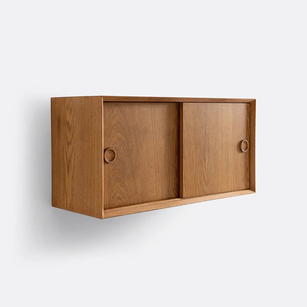 Vintage wandmeubel, eikenfineer, Quilda