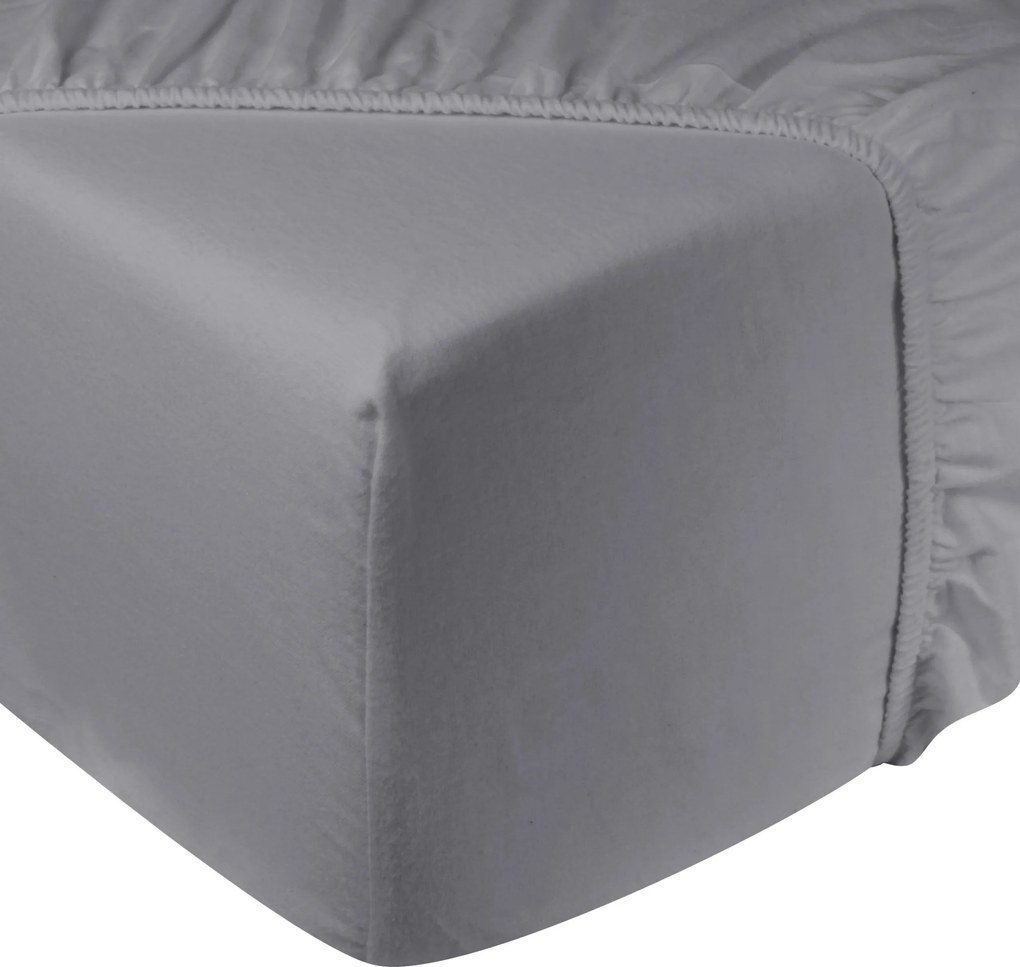Hoeslaken flanel - 100% katoen - 90x200 - grijs