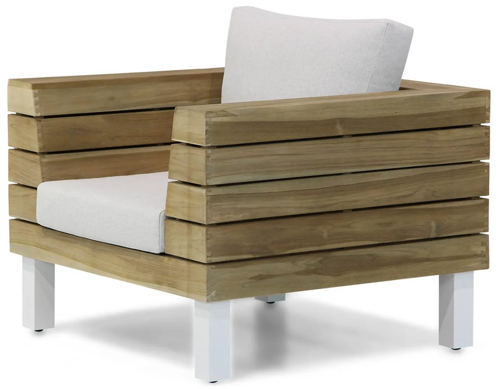 Hoek loungeset 7 personen Teak Old teak greywash  Lifestyle Garden Furniture Seashore/Brighton