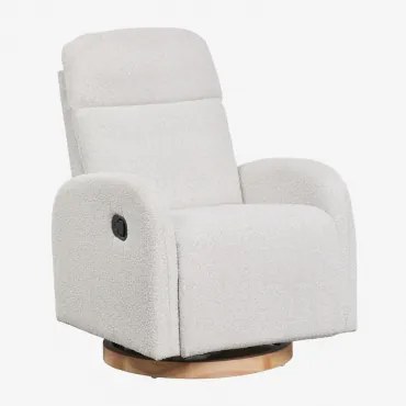 Pack Van 2 Draaibare En Verstelbare Fauteuils In Vako Bouclé Stof Bouclé Gebroken Wit - Sklum