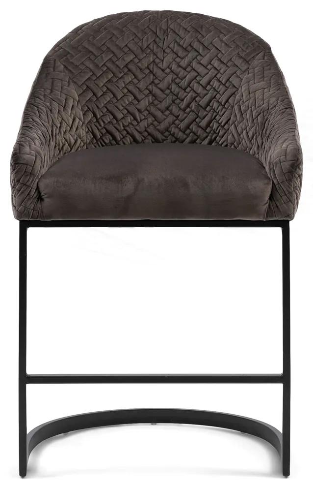 Rivièra Maison - Lincoln Counter Chair, velvet lll, anthracite - Kleur: bruin