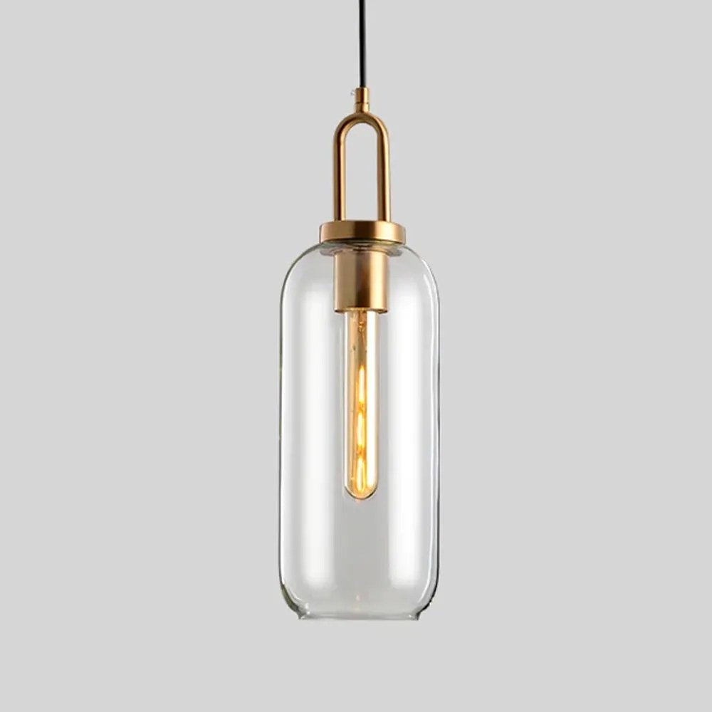 Plafondlamp hangende glazen buis APP631-1CP