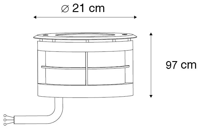 Moderne grondspot staal incl. LED 20W - Bridge