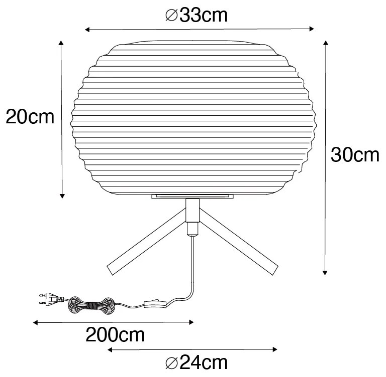 Design tafellamp goud 33 cm met opaal glas - Hero Design E27 rond Binnenverlichting Lamp