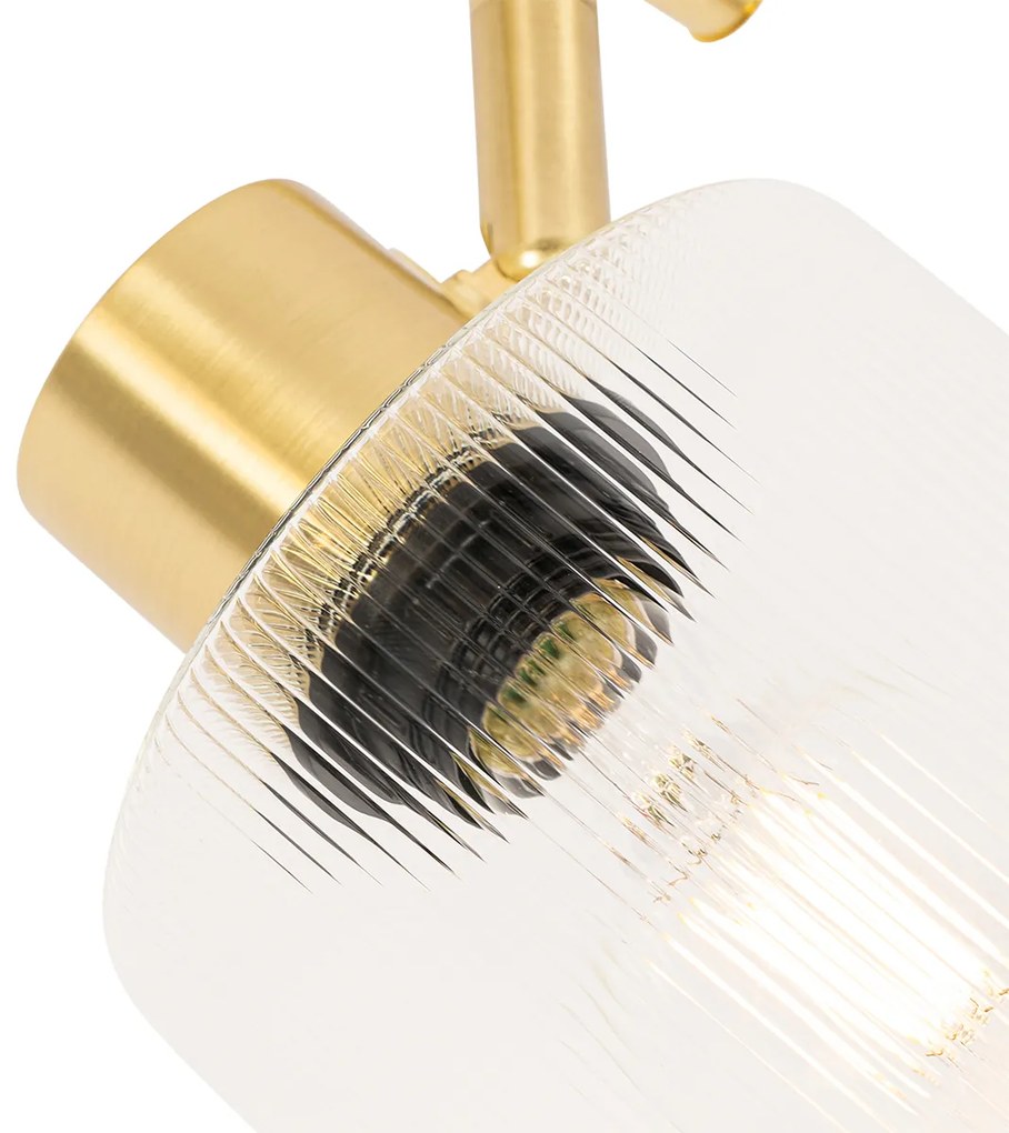 PlafondSpot / Opbouwspot / Plafondspot goud met glas 3-lichts verstelbaar - Laura Art Deco E27 Binnenverlichting Lamp