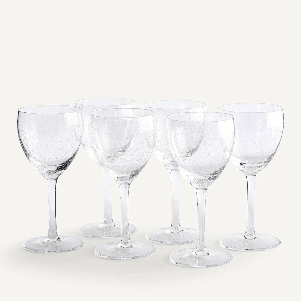 Set van 6 witte wijnglazen, Badia