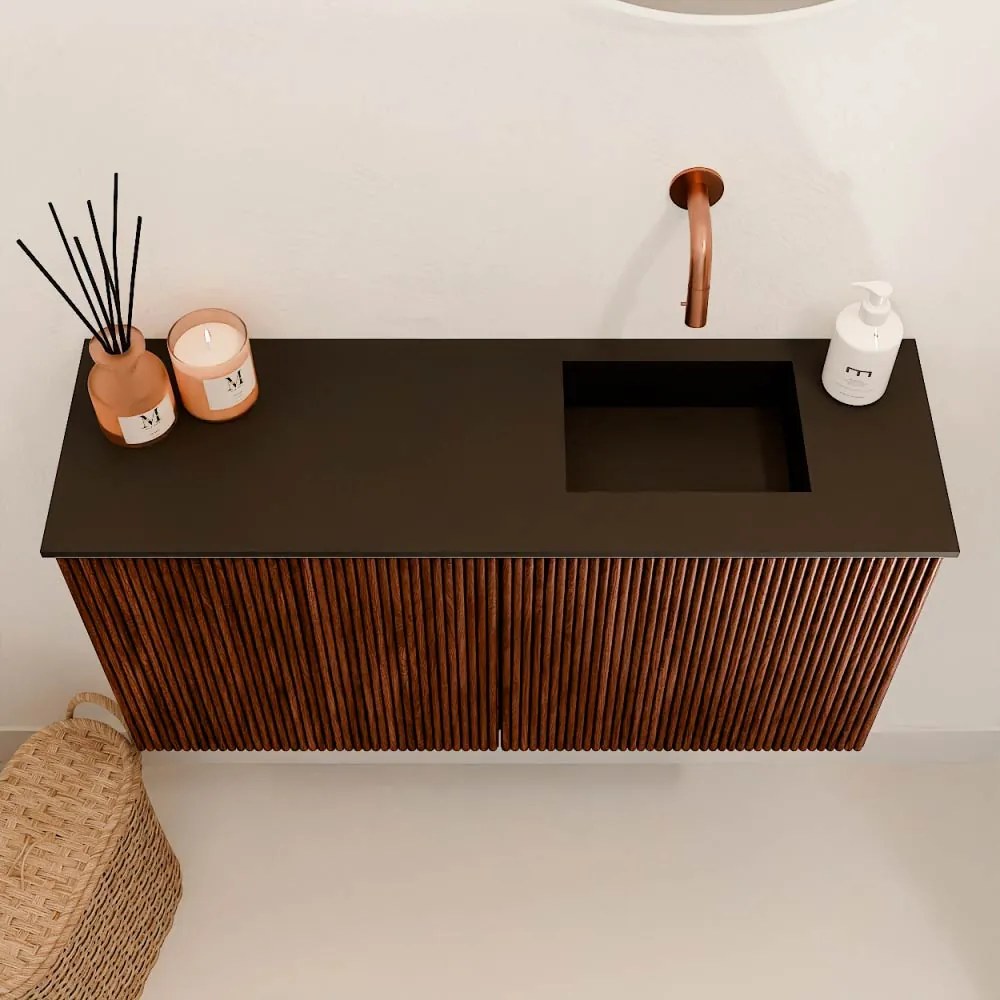 Mondiaz Joya 80cm toiletmeubel ruby met wastafel faye rechts zonder kraangat urban