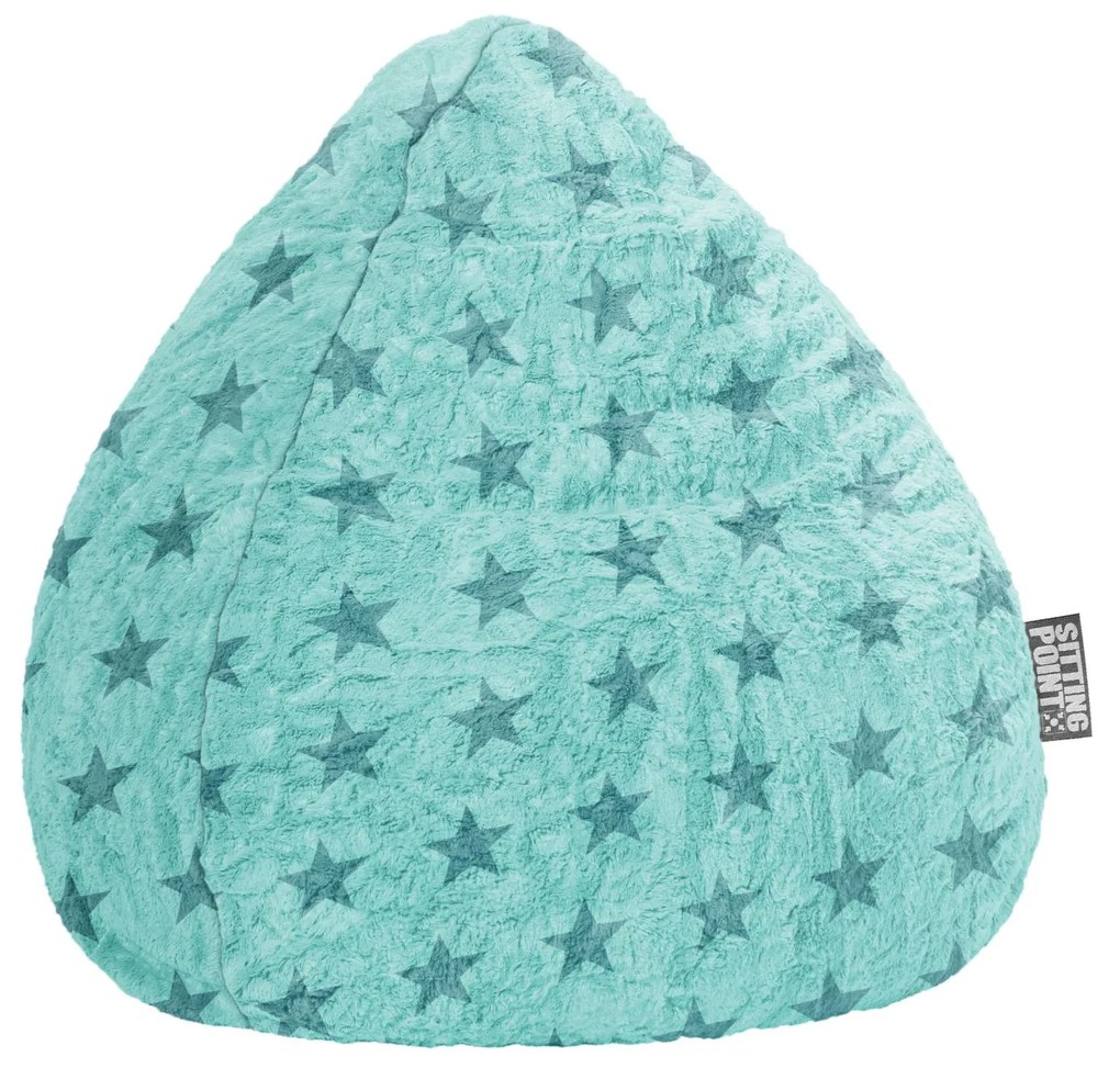 Kinder Zitzak BeanBag Fluffy Stars XL - Turquoise