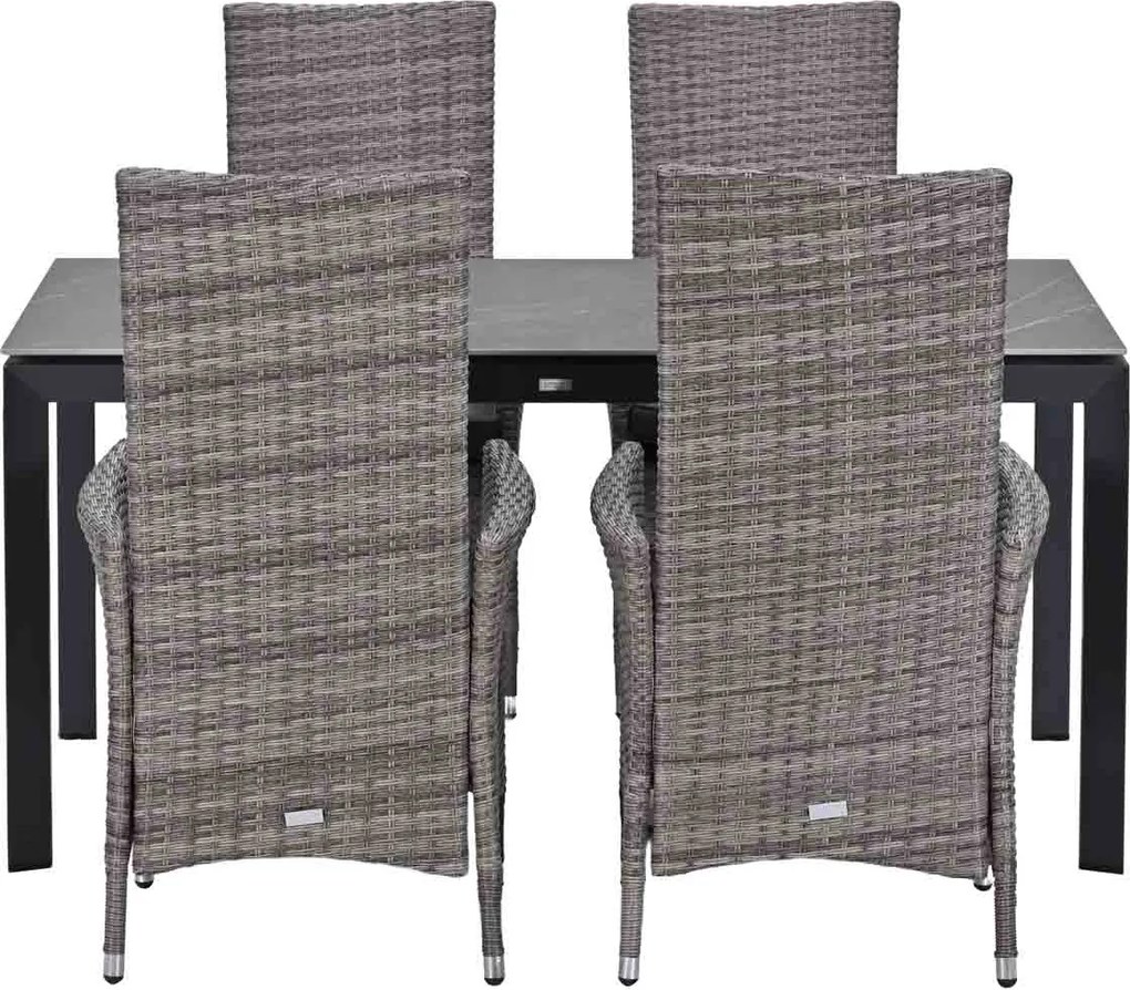 Garden Impressions Nice tuinset 5-delig - Skala tuintafel 160x90 cm