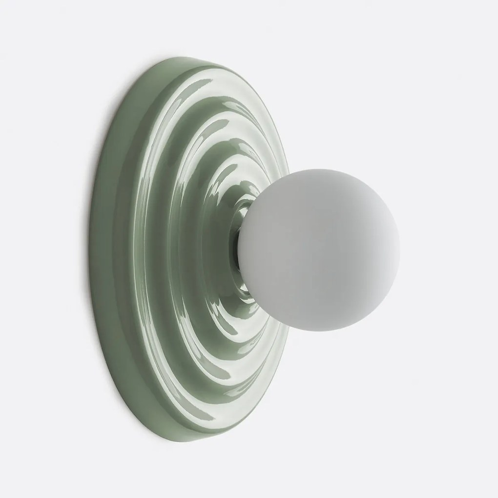 Wand- of plafondlamp, keramiek en opaline glas, diameter 24,5 cm, HOLI