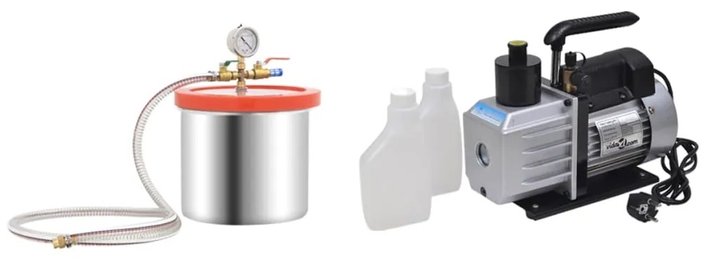 vidaXL Vacuümkamer met 2-traps pomp 7,4 L