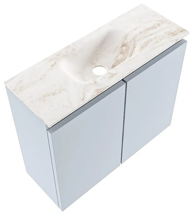 Mondiaz Ture DLux toiletmeubel 60cm clay met wastafel frappe midden met kraangat