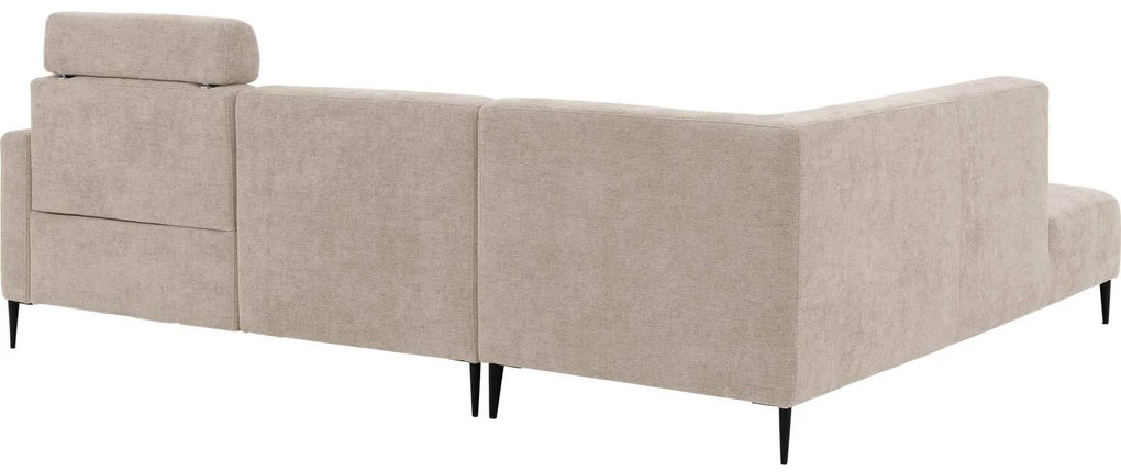Goossens Hoekbank Tiolo Met Relaxfunctie En Hoofdsteun bruin, stof, 3-zits, modern design met ligelement links