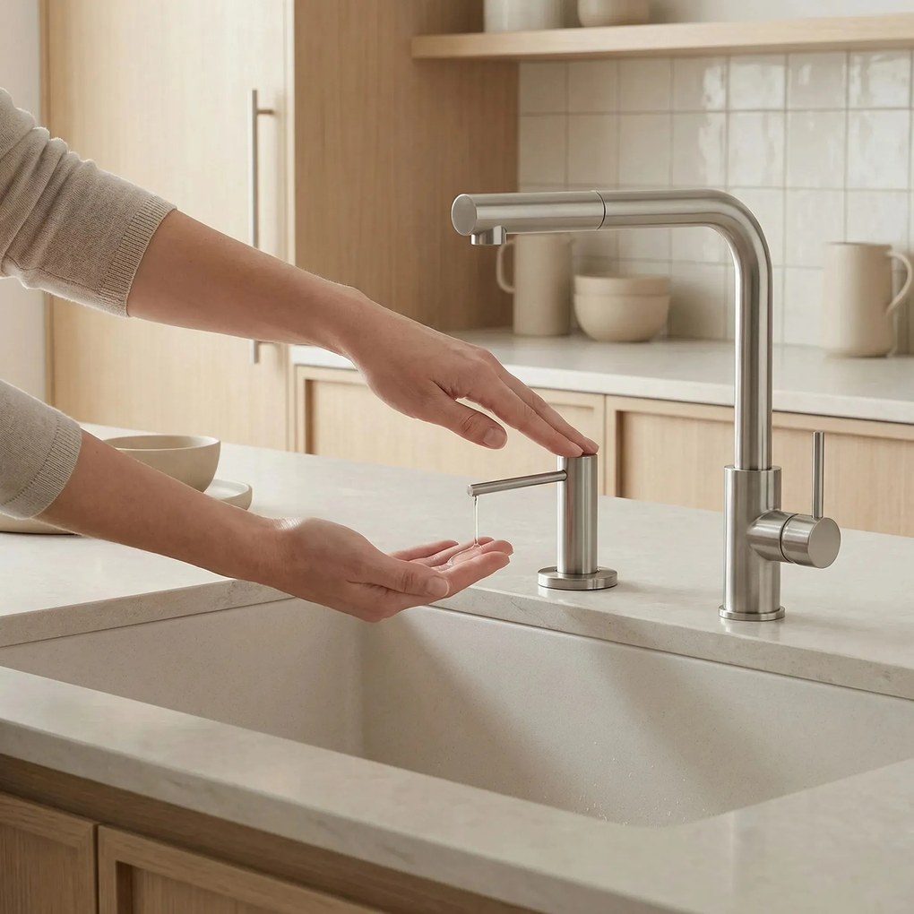 Rea vloeistofdispenser DEX Brush Nickel