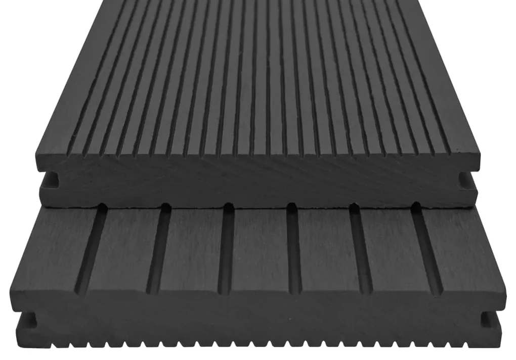vidaXL Terrasplanken met accessoires 26 m² 2,2 m massief HKC zwart