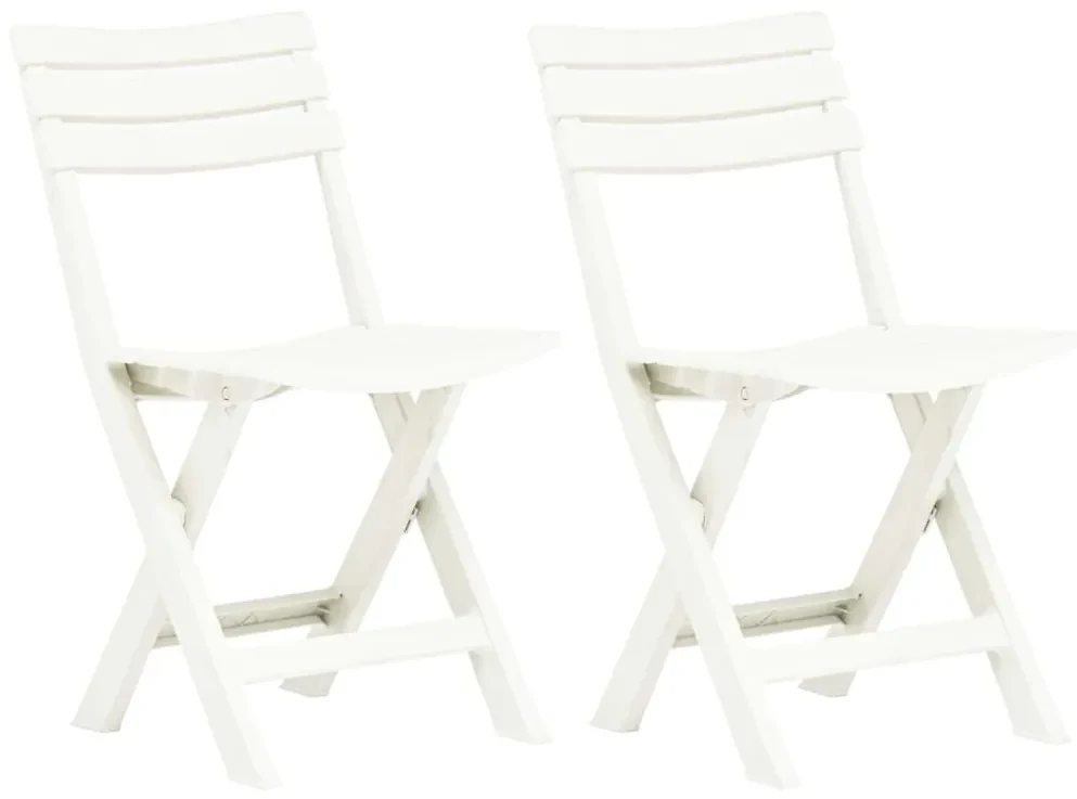 vidaXL Tuinstoelen inklapbaar 2 st kunststof wit