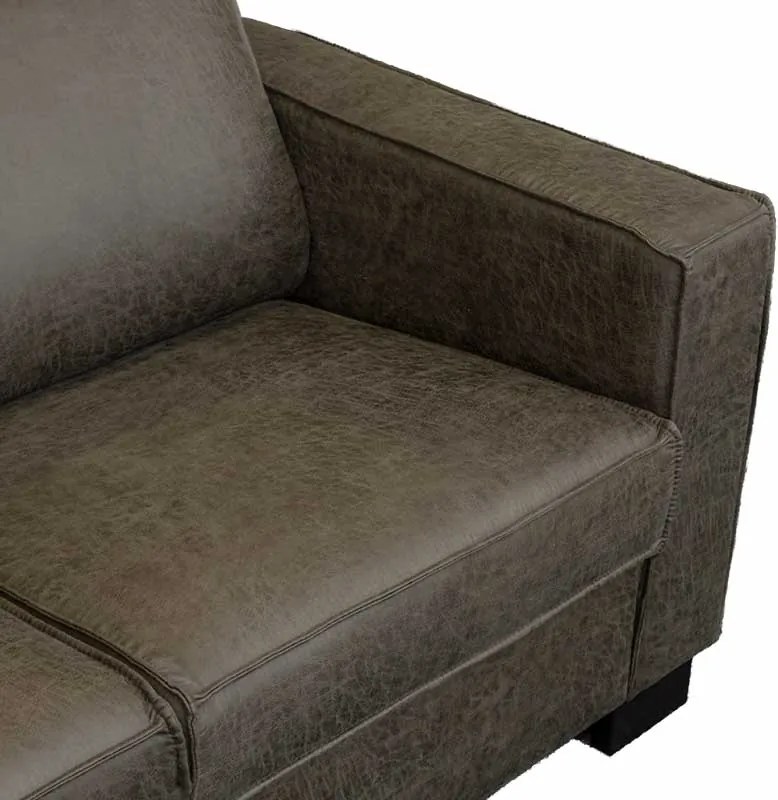 Loungebank - Shuffle - links - lederlook Missouri antraciet 02