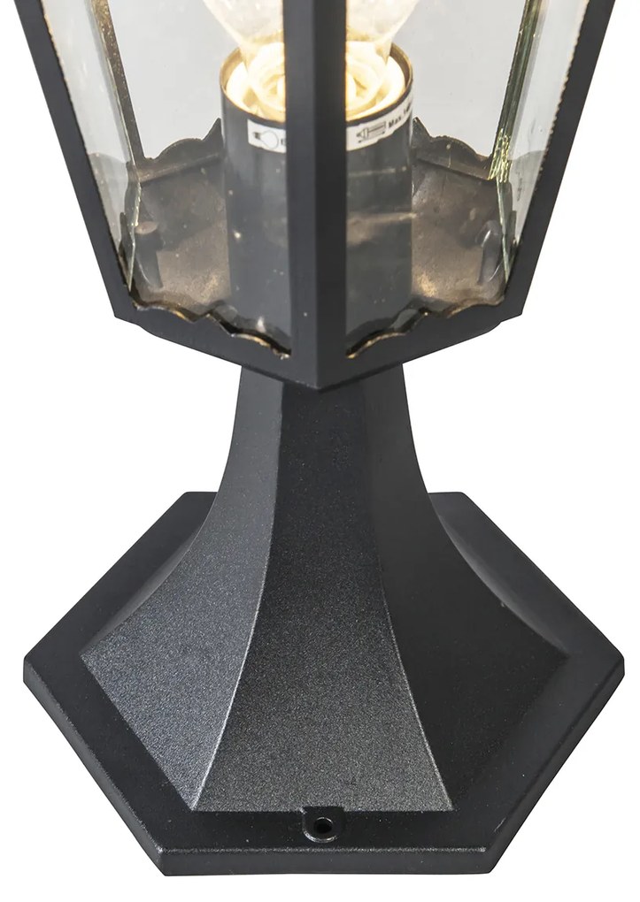 Klassieke buitenlantaarn sokkel zwart 48 cm IP44 - New Orleans Klassiek / Antiek, Landelijk / Rustiek E27 IP44 Buitenverlichting rond