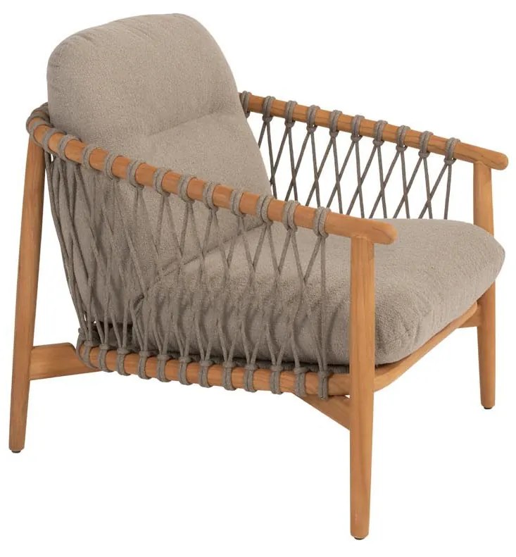 4 Seasons Outdoor Nora loungestoel naturel teak SALE  Loungestoel    beige weerbestendig