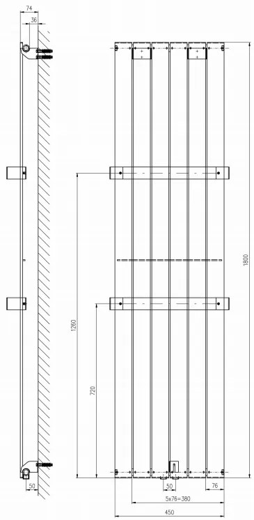 Sapho Colonna radiator wit 45x180cm 910W